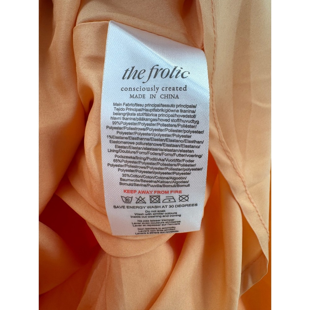 NWT The Frolic - Asteria Dress Ruffle Off Shoulder Pleated - Apricot - M - Women - Picture 4 of 8